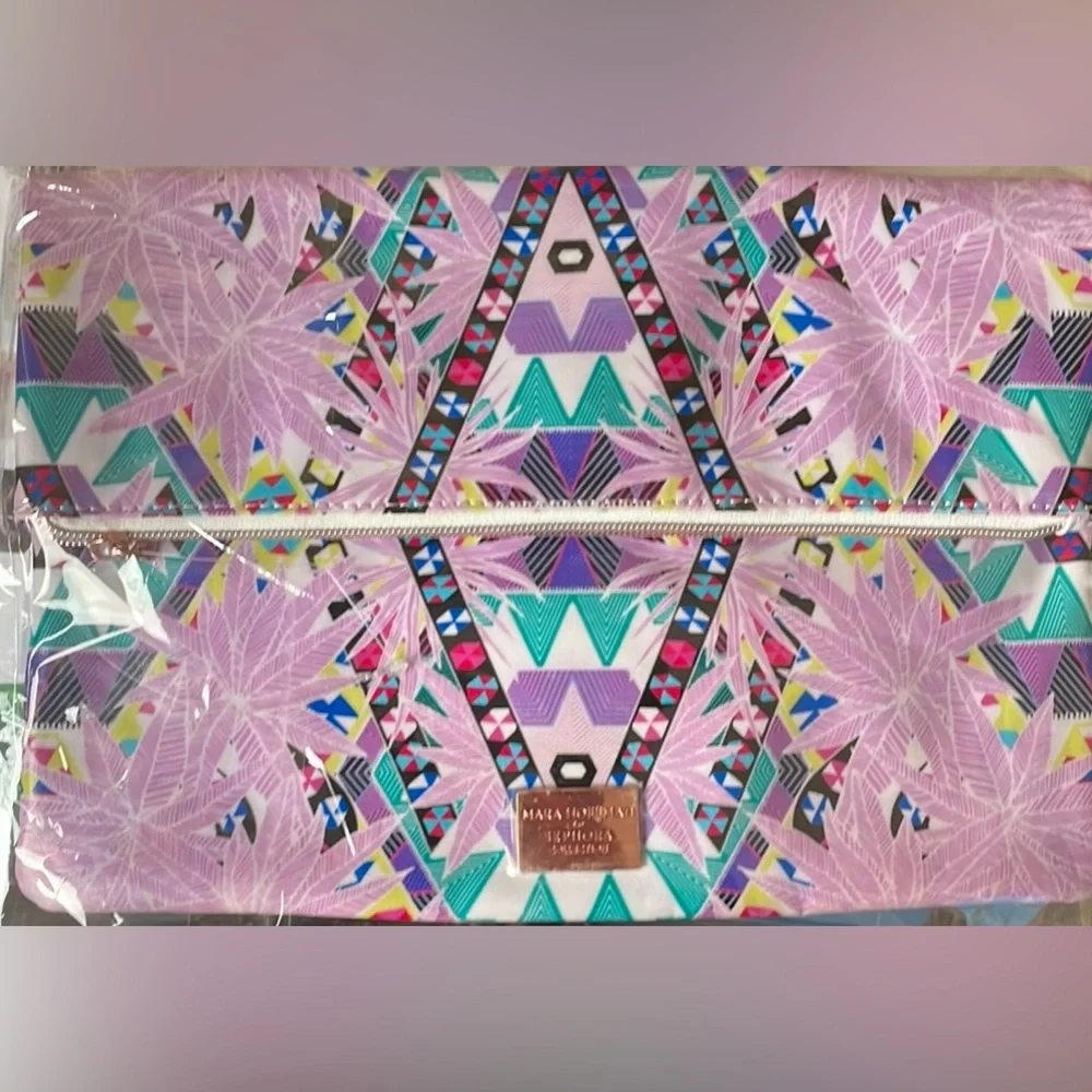 NWOT Mara Hoffman For Sephora Collection Zippered Multicolored Foldover Bag!